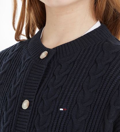 Tommy Hilfiger Cardigan - Cable Strik - Desert Sky