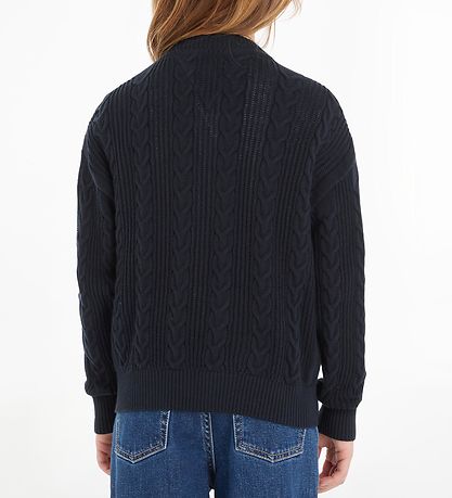 Tommy Hilfiger Cardigan - Cable Strik - Desert Sky