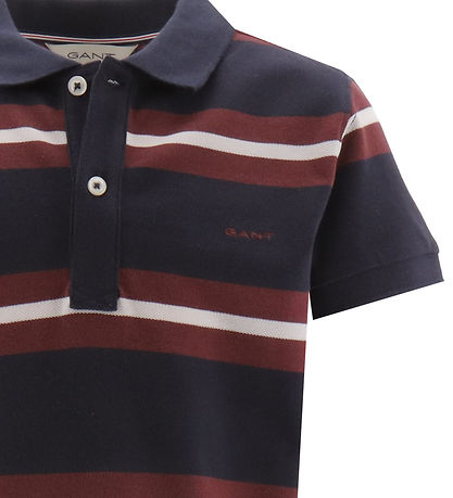 GANT Polo - Evening Blue m. Rd/Hvid