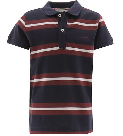 GANT Polo - Evening Blue m. Rd/Hvid