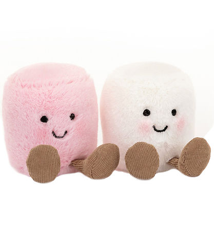 Jellycat Bamse - 9x15 cm - Amuseable Rosa og Hvide Skumfiduser