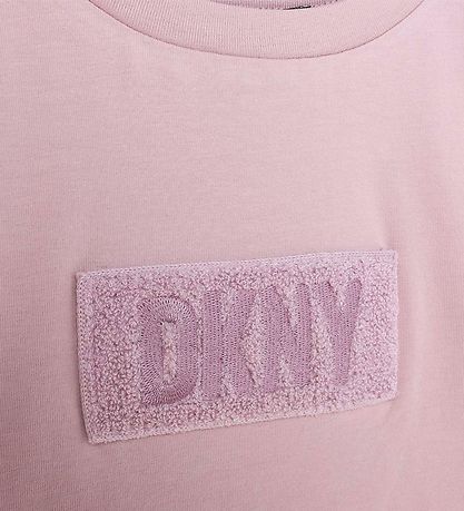 DKNY T-shirt - Cropped - Lilla m. Frotté