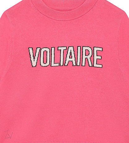 Zadig & Voltaire Bluse - Uld - Raspberry m. Tekst