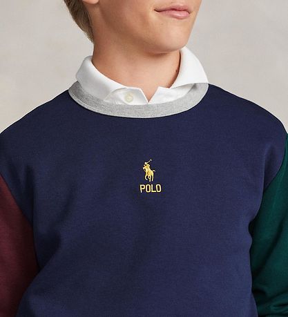 Polo Ralph Lauren Bluse - Navy m. Bordeaux/Mrkegrn