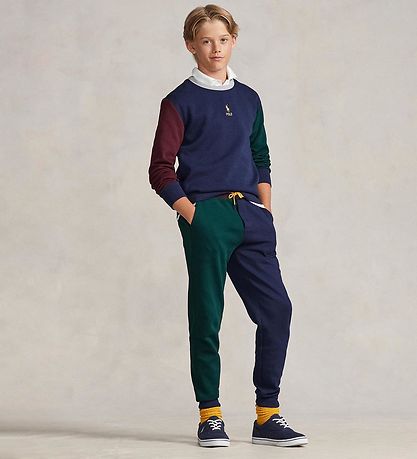 Polo Ralph Lauren Bluse - Navy m. Bordeaux/Mørkegrøn