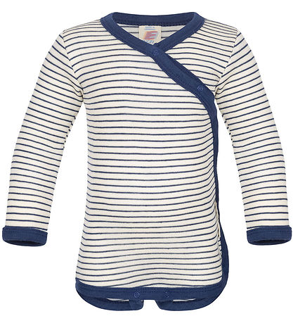 Engel Sl-Om Body l/ - Uld/Silke - Natural/Navy Blue