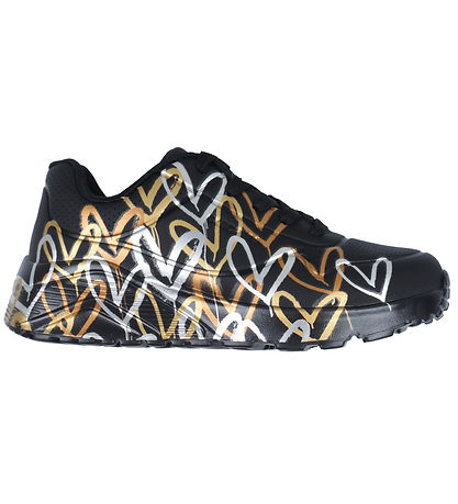 Skechers Sko - Girls Uno Lite - Metallic Love - Black/Gold