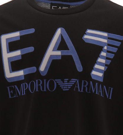 EA7 T-shirt - Sort/Bl m. Logo