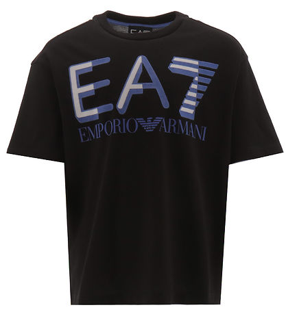 EA7 T-shirt - Sort/Bl m. Logo