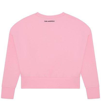 Karl Lagerfeld Sweatshirt - Cropped - Pink Washed m. Kat