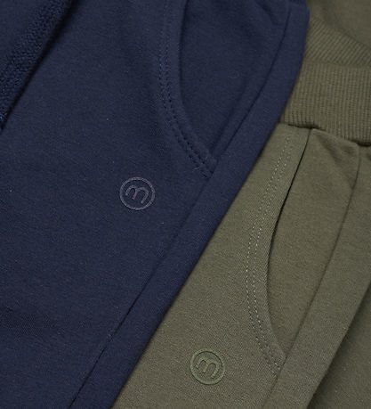 Minymo Sweatpants - 2-pak - Olive Night/Navy