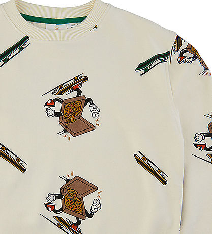 The New Sweatshirt - TnHudson - White Swan m. Pizza/Skateboard