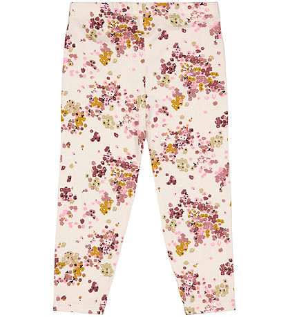 The New Siblings Leggings - TnsHerle - White Swan m. Blomster