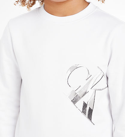 Calvin Klein Sweatshirt - Hyper Real Monogram - Bright White m.