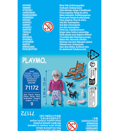 Playmobil Special Plus - Bedstemor med Katte - 71172 - 9 Dele 