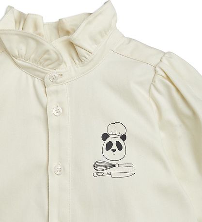 Mini Rodini Skjorte - Chef Panda - Hvid