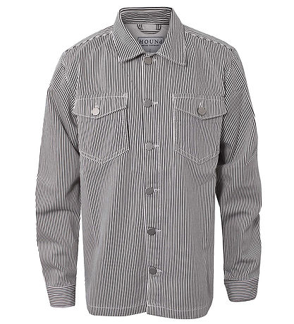 Hound Skjorte - Striped Overshirt - Black/Off White