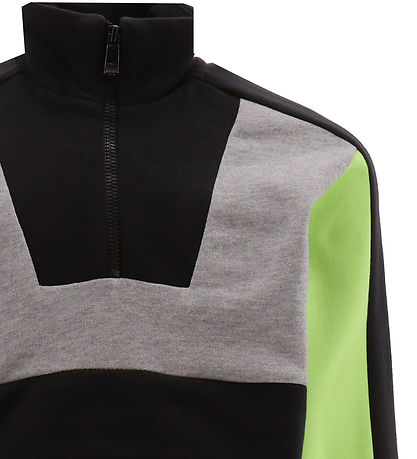 Versace Sweatshirt m. Lynls - Grmeleret m. Sort/Neongrn