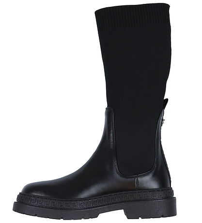 Versace Stvler - Boot Calf - Black/White/Palladium