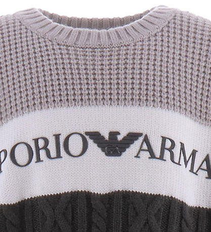 Emporio Armani Bluse - Akryl/Uld - Stripes Beige