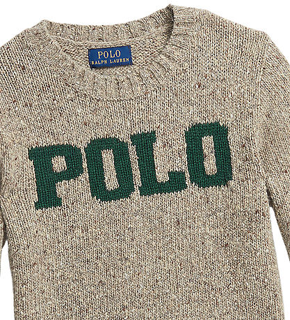 Polo Ralph Lauren Bluse - Uld - Brunmelerert m. Mrkegrn