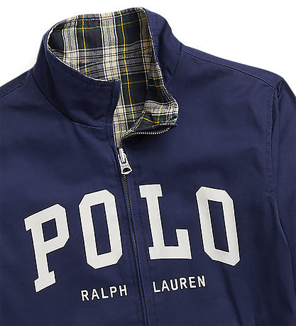 Polo Ralph Lauren Jakke - Vendbar - Blternet/Navy m. Print