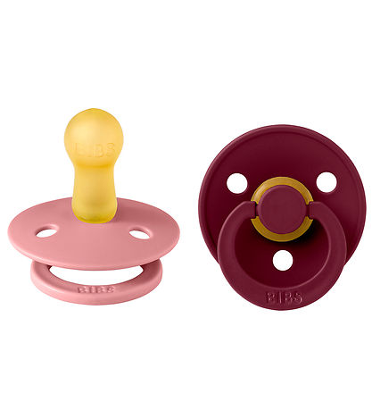 BIBS Colour Sutter - 2-pak - Str. 2 - Rund - Dusty Pink/Elderber
