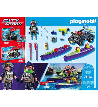 Playmobil City Action - SWAT Multi Terrain Quad - 71147 - 59 Del