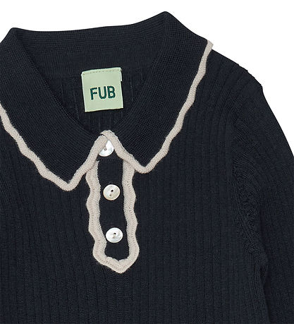 FUB Bluse - Uld - Rib - Dark Navy