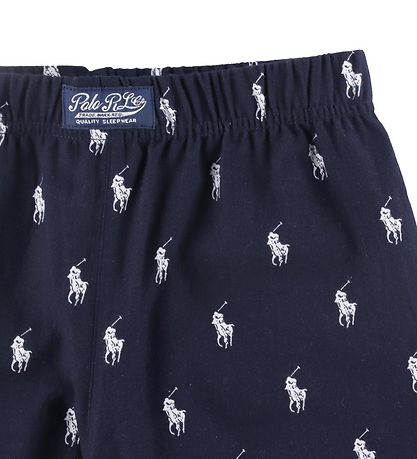 Polo Ralph Lauren Natbukser - Newport Navy/Hvuid m. Logoer