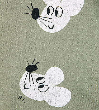 Bobo Choses Bluse - Mouse - Stvet Grn/Hvid