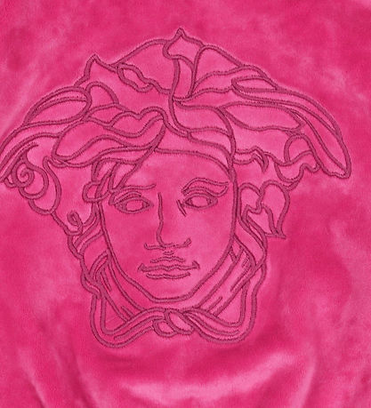 Versace Cardigan - Velour - Fuchsia m. Logo