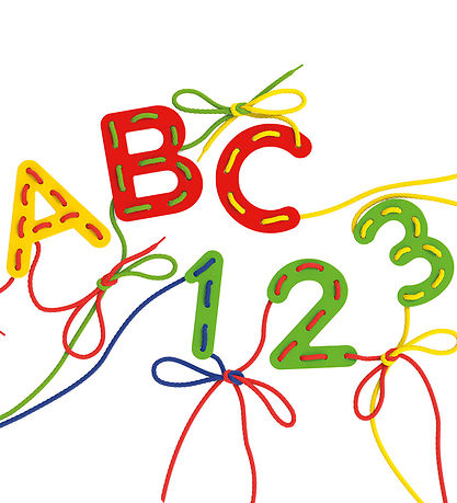 Quercetti Læringssæt - Lacing ABC+123 - Play Montessori - 2802