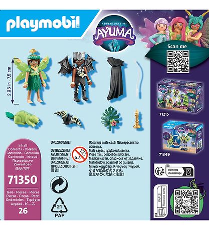 Playmobil Ayuma - Forest Fairy & Bat Fairy m. Totemdyr - 71350 -