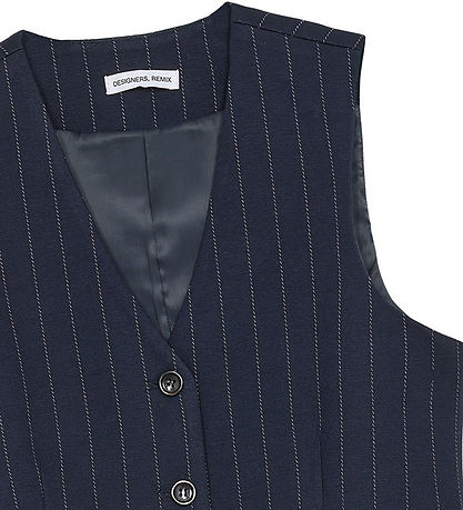 Designers Remix Vest - Zoe - Navy/White Pinstripe