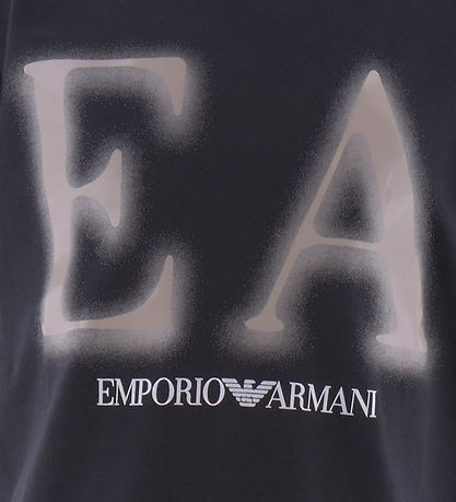 Emporio Armani T-shirt - Navy/Beige m. Print