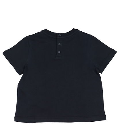 Emporio Armani T-shirt - Navy/Beige m. Print