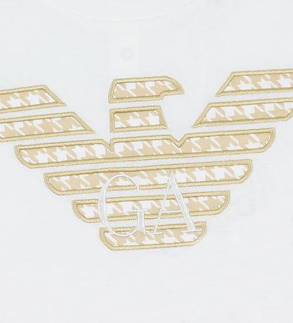 Emporio Armani Bluse - Hvid/Beige m. Logo