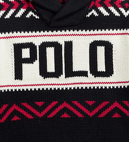 Polo Ralph Lauren Bluse - Strik - Holiday - Sort/Hvid m. Rd