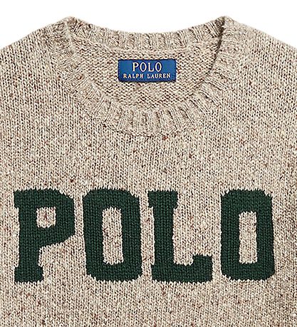 Polo Ralph Lauren Bluse - Uld - Brunmelerert m. Mrkegrn