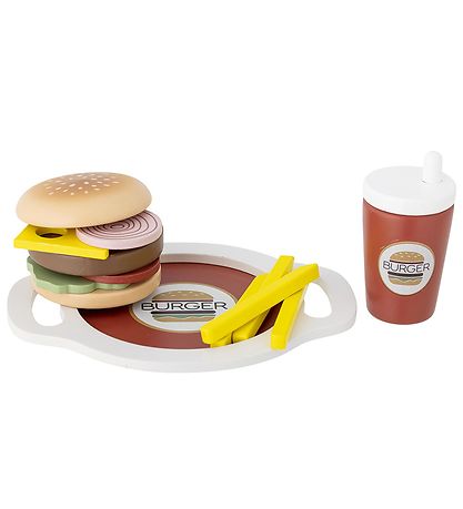 Bloomingville Mini Legetjsmad - Jools - Burger - 13 Dele - Brun