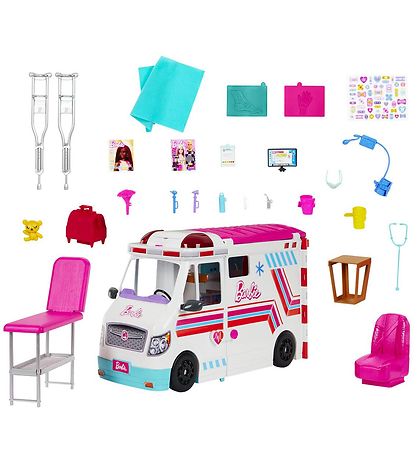 Barbie Ambulance m. Lyd/Lys - 60 cm - Hvid