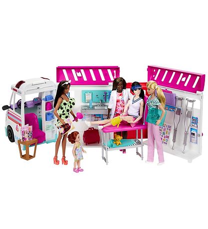 Barbie Ambulance m. Lyd/Lys - 60 cm - Hvid