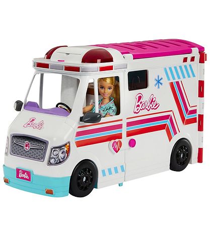 Barbie Ambulance m. Lyd/Lys - 60 cm - Hvid