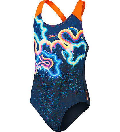 Speedo Badedragt - Digital Placement Splashback - Navy/Orange