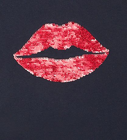 The New T-Shirt - TnLips - Navy Blazer m. Pailletter
