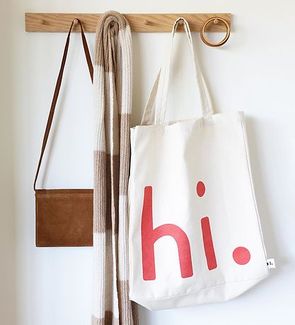 Design Letters Shopper - Travel - Natur/Koral m. Hi