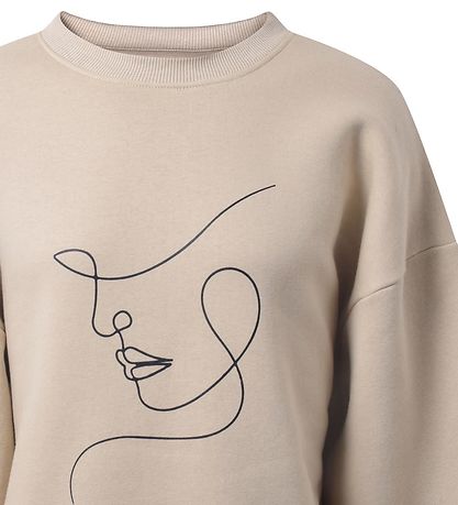 Hound Sweatshirt - Lineart - Sand m. Print