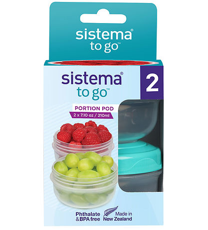 Sistema Beholdere - 2-pak - Portionpod - 210 ml - Turkis/Lilla