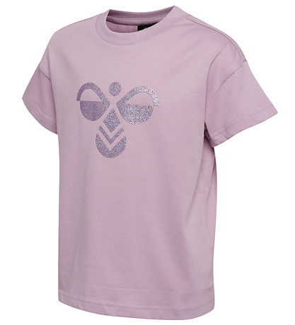 Hummel T-shirt - Cropped - hmlLuna - Lavender Mist m. Glimmer